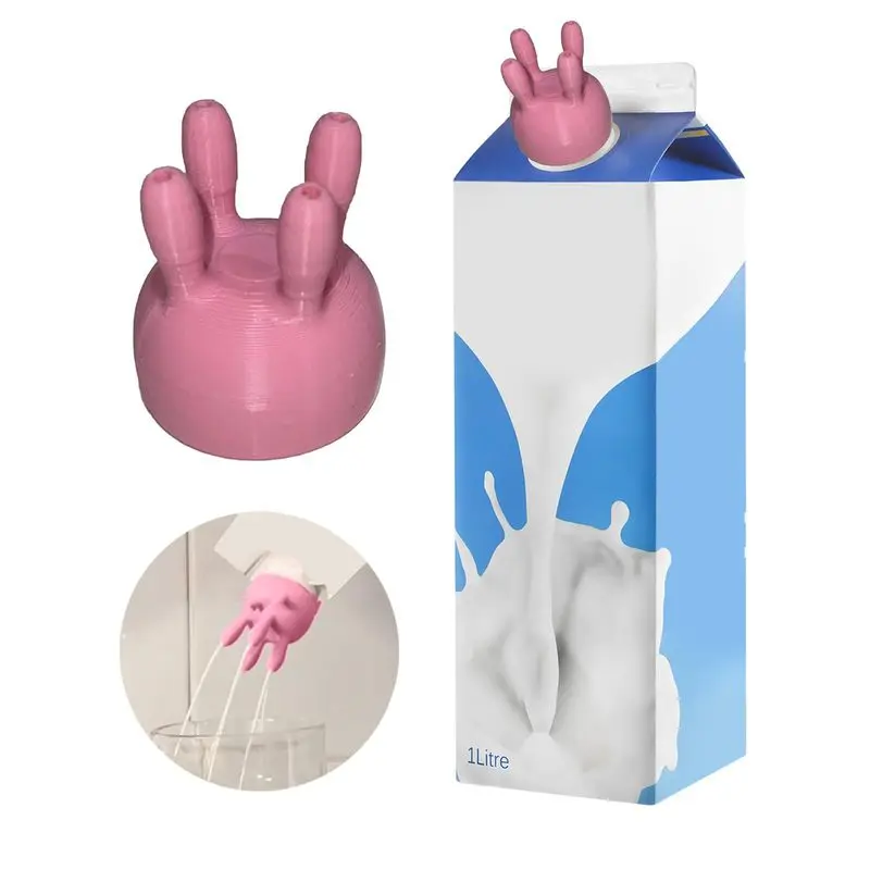 1/2pcs New 3d Printed Milk Carton Lid, Fun Pour Milk Bottle Cap, Boxed Diverter, Milking Machine Bottle Cap