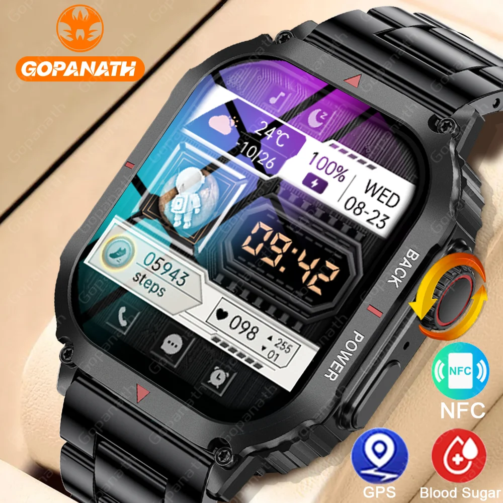 

2023 New Men's GPS Motion Track NFC Smartwatch Bluetooth Talk AI Voice Assistant Health Monitoring Sports Waterproof Smartwatch