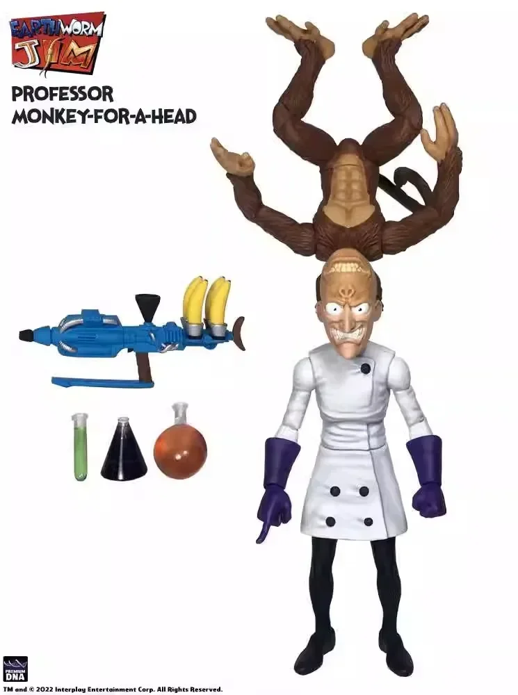 Figura de acción yangshaomei Pdna 1/12 Earthworm Jim Psy Crow Bob The Killer Profesor Monkey For A Head