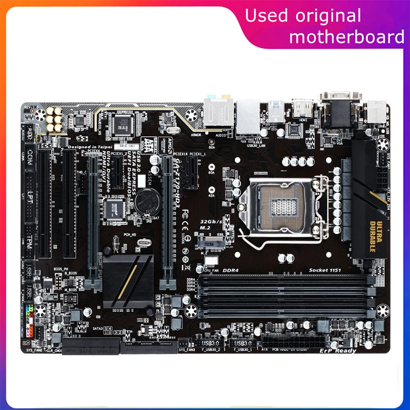 Usato Lga 1151 Per Computer Intel Z170 Ga-Z170-Hd3 Z170-Hd3 Scheda Madre Usb3.0 Sata3 Scheda Madre Desktop Ddr4 64G