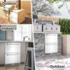 24" Outdoor Drawer Fridge, Counter Double Drawer Beverage Refrigerator, 5.2 Cu.Ft. Weather Proof Stainless Steel Built-in Fridge 2