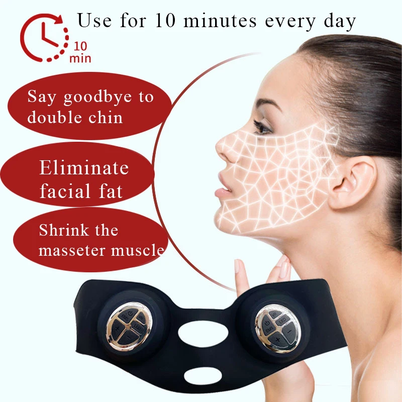 EMS Micro Vibration Current Slimming Facial Lifting and Gripping Chin Electric Mask Anti Wrinkle Facial Massager