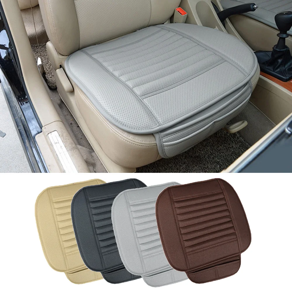 

Car Front Seat Cover Breathable PU Leather Pad Mat Auto Chair Cushion Leather Mat Cushion Car Seat Accessory