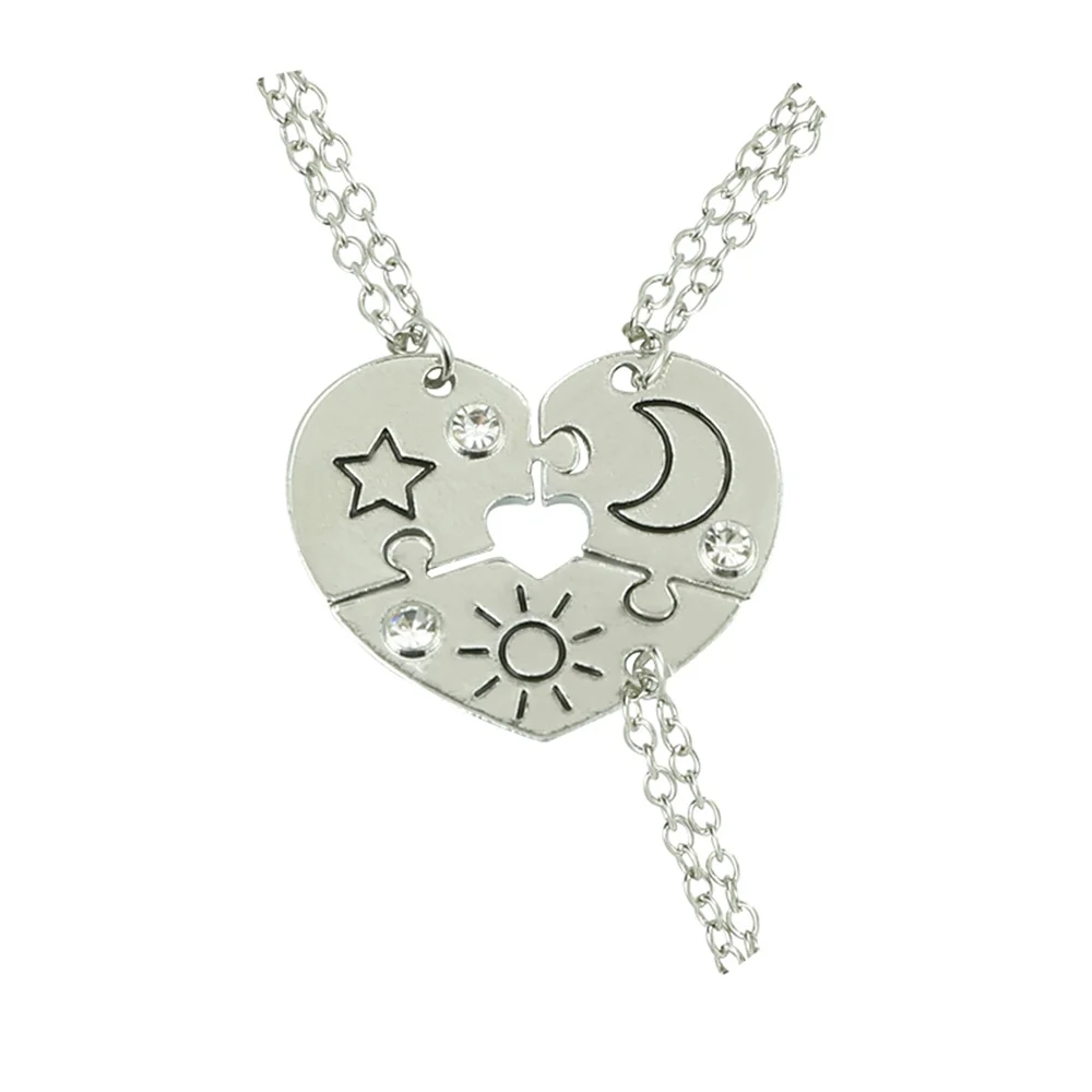 LOVE、HAPPINESS、SERENITY 専用 4-piece Set Best Friend Friendship Necklace Sun Moon Cloud And