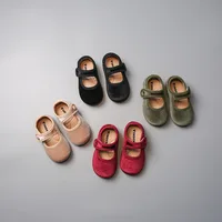2025 Spring New Butterfly Knot Girls' Leather Shoes Non slip Soft Bottom Suede Mary Jane Princess Single Shoes Summer Sandal 2