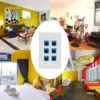 6 Ethernet Wall Plate 6 Port,Ethernet Wall Plate Female-Female Removable Compatible with Cat7/6/6E/5/5E 4
