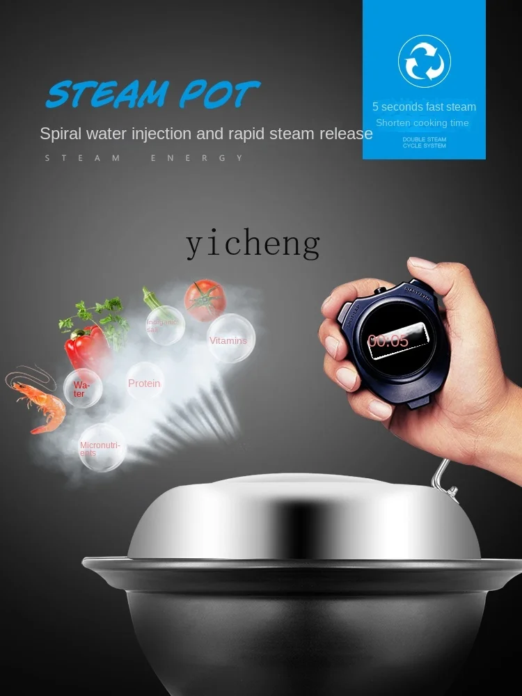 Tqh Seafood Steam Pot Steamer Electric Steamer Multi-Functional Hot Pot Sauna Steamed and Boiled
