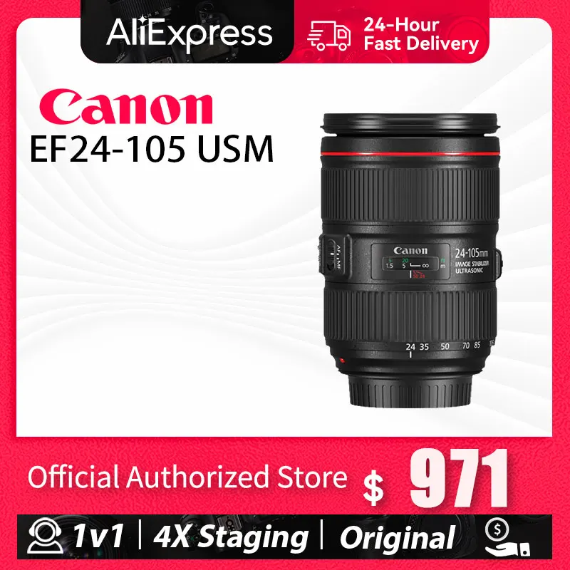 Canon EF24-105mm F4L IS II USM Lens DSLR SLR Camera Lens for EOS 5D 6D Mark  IV III II 90D 80D 70D 60D 850D 800D 250D Rebel SL3