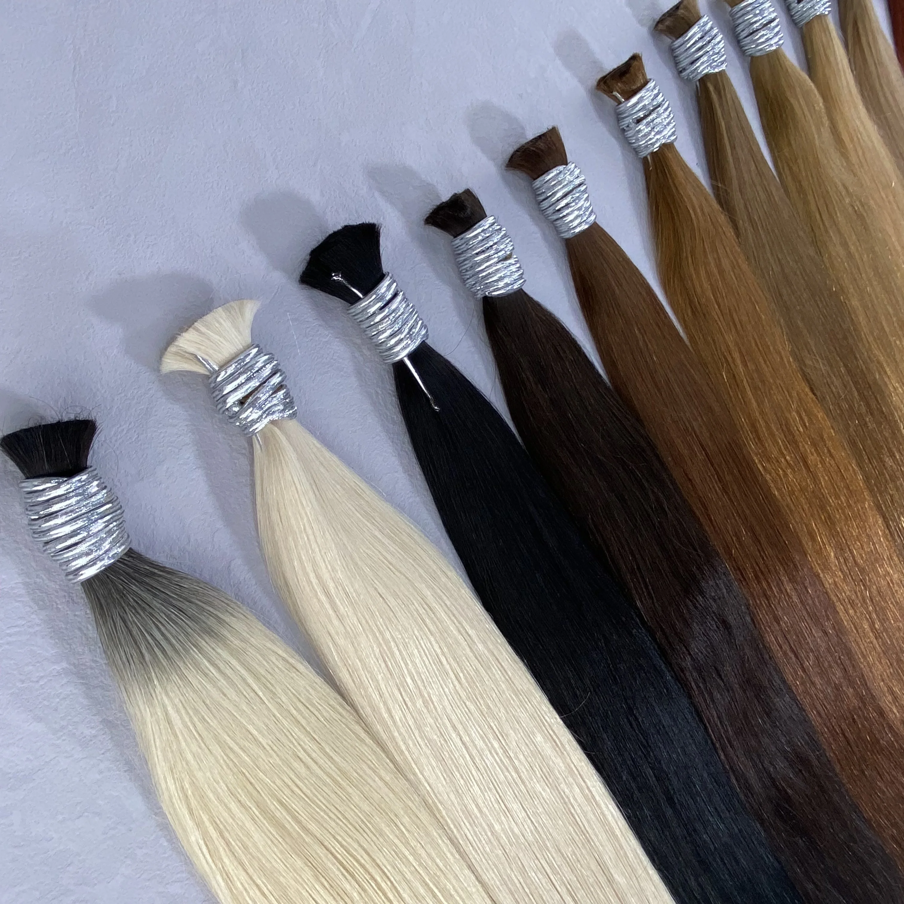 Russian Striaght Human Hair No Weft Virgin Bundles Highlight Original Bulk Extensions Natural Unprocessed 613 Blonde Braidi human hair extensions