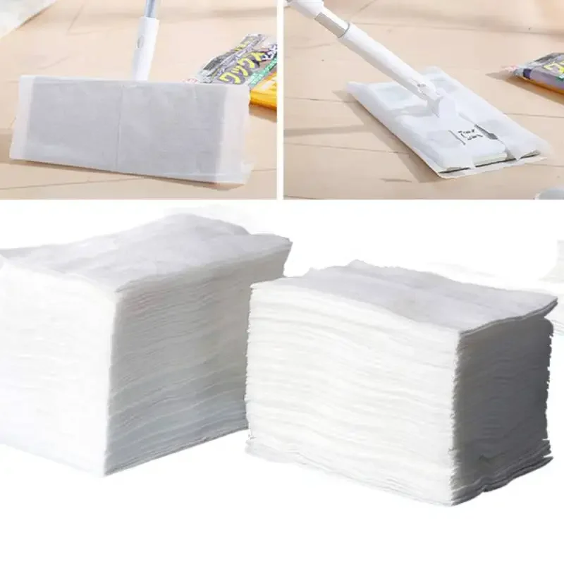 Cleaning Cloth Microfiber Mop Pad Dust Removal Paper Floor Cleaning Sheet 100pcs 20*30cm Disposable MicroFibre Electrostatic Floor Cloths Dust Removal Mop Paper Floor Cleaning Wipes for Flat Swivel Mop