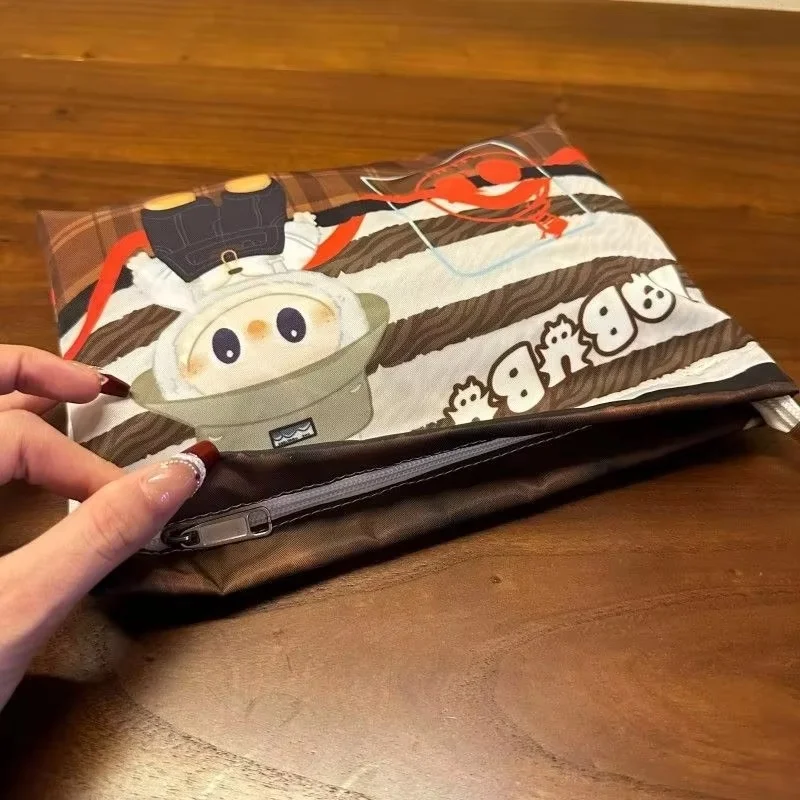 Labubu Cosmetic Bag Cartoon Portable Washing Stationery Storage Bag Simple Style Large-Capacity Clutch Holiday Gift New Ins