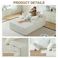 67 Inch Chaise Lounge Chair Indoor Oversized Upholstered Corduroy Sofa Bed Deep Seat Sleeper Couch Customized 5