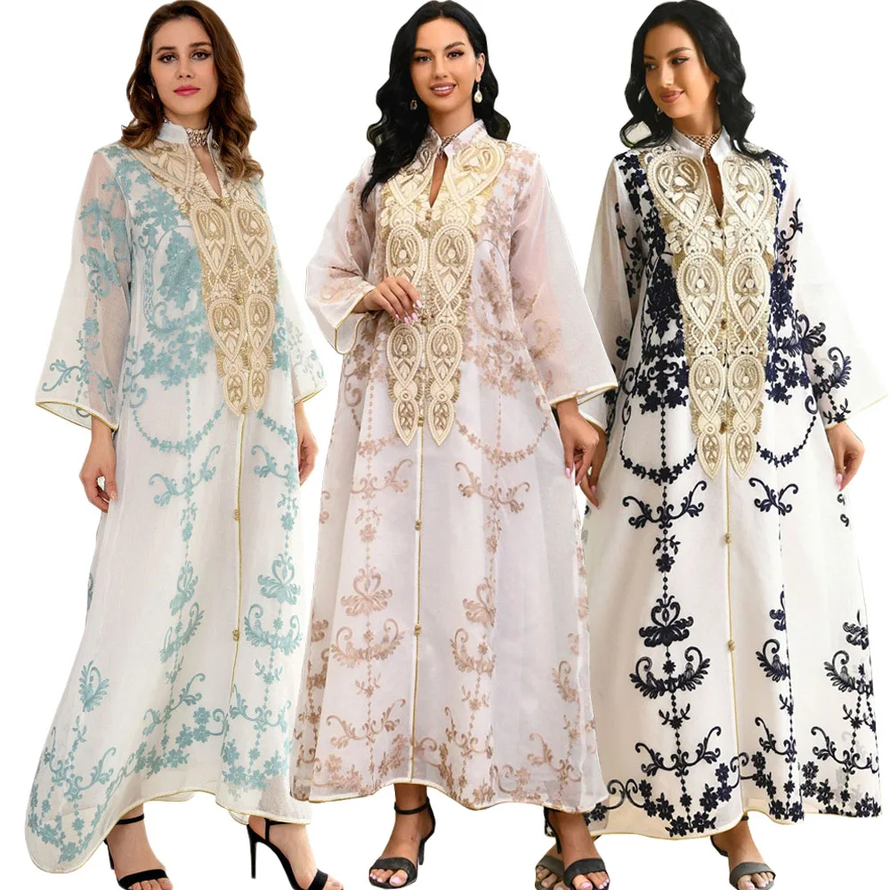 Dress For Women In Dubai.Arabic-Dubai-Embroidery-Evening-Party-Dress-for-Women-Muslim-Wedding ...