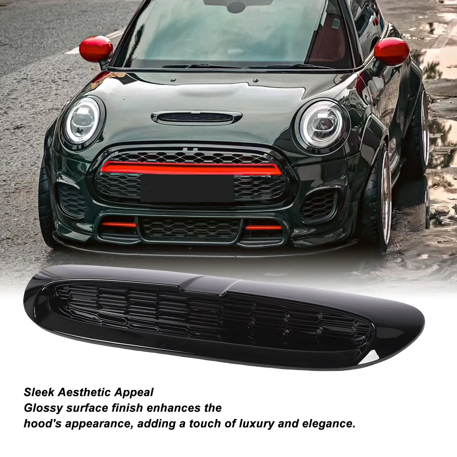 ฝาครอบช่องระบายอากาศใต้ฝากระโปรงหน้า ช่องดักอากาศ ฝาครอบตกแต่ง 1:1 ความแม่นยำพอดีสำหรับ S JCW F54 F55 F56 F57 1