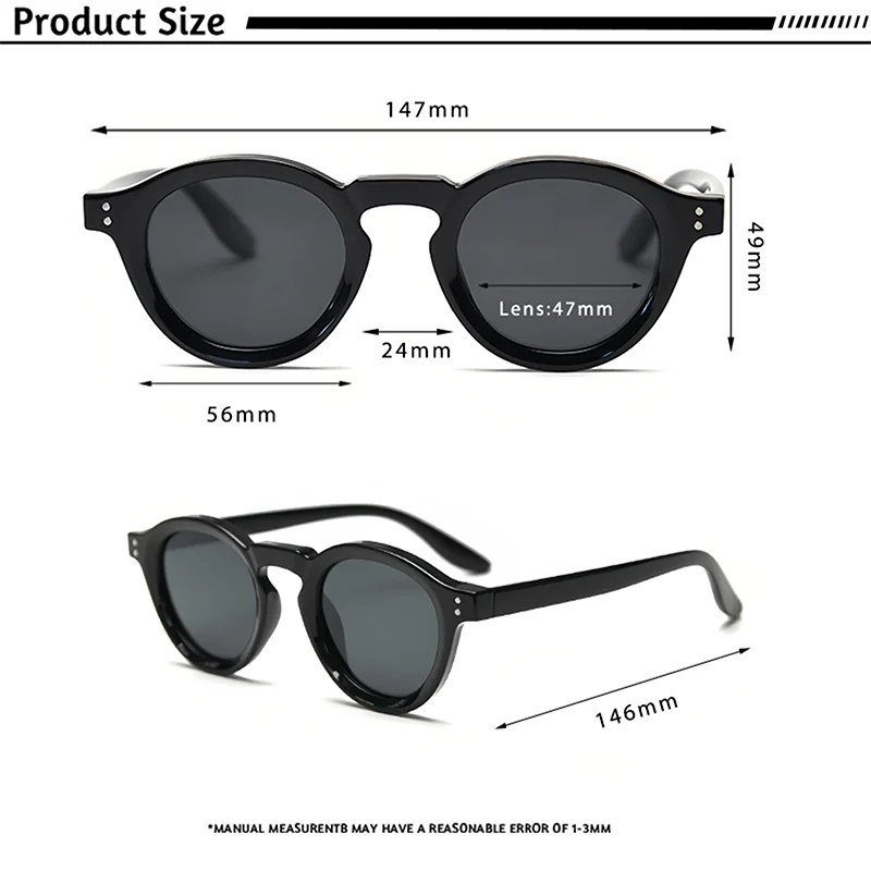HBK Polarisierte Sonnenbrille Männer Retro TR90 Hochwertige TAC Linsen Runde Sonnenbrille Frauen Fahren Angeln Brillen Reisen – Detail 3