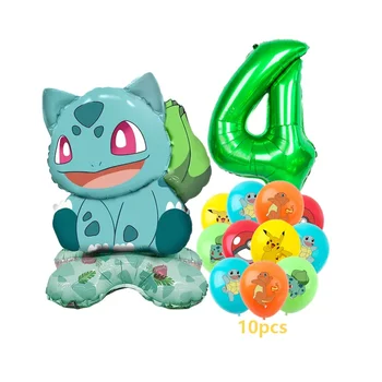 12pcs Pokemon Pikachu Balloon Set Children's Party Decoration Charmander Squirtle Bulbasaur Birthday Foil Balloon Gift Doll Toy 5