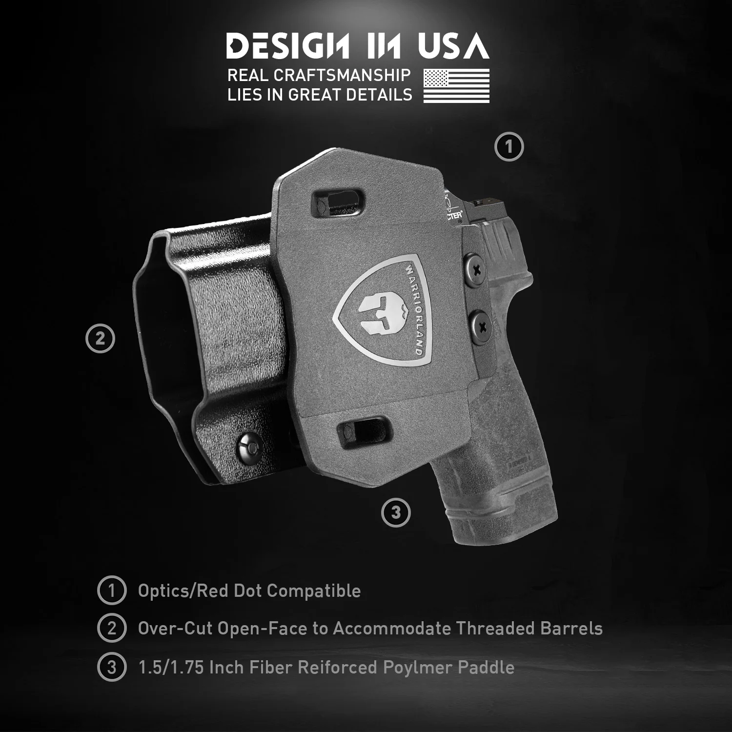 Hellcat Pro Holster OWB Kydex Holster Fit Springfield Armory Hellcat Pro & Hellcat Pro OSP Pistol Outside Waistband Right Hand