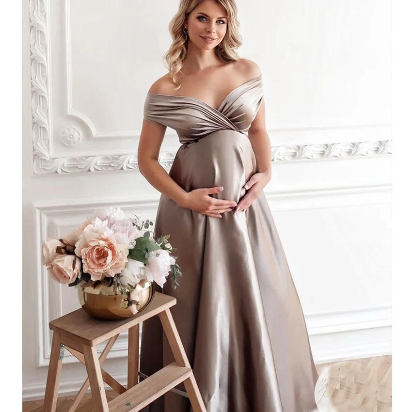 

Новинка 2022, платье-реквизит для фотосъемки для беременных, костюмы для фотосъемки с V-образным вырезом, платья для беременных с низким вырезом для фотосъемки