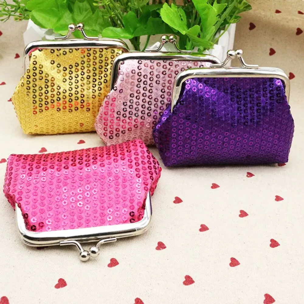 Card Holder Sequin Coin Purse Portable Kiss Clasp Lock Money Bag Small Purse Bag Handbag Storage Clutch Lipstick Male