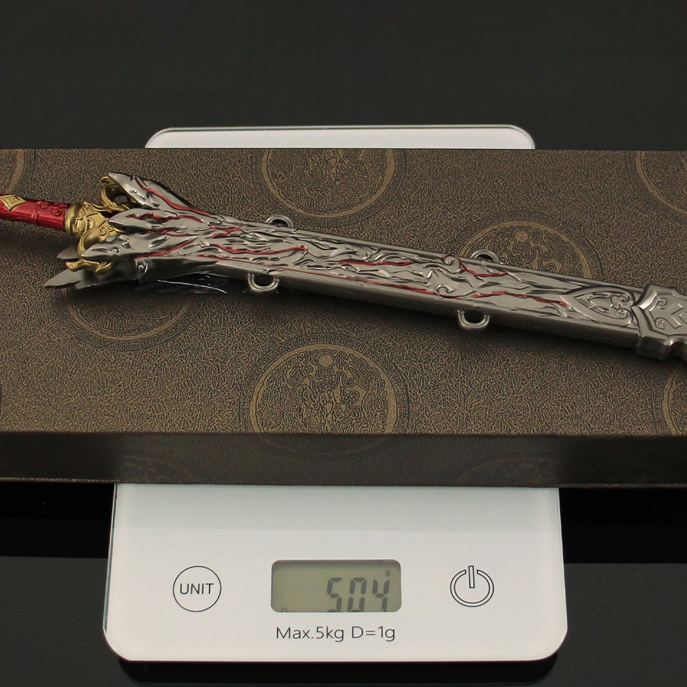 30CM Naraka：Bladepoint Game Peripherals Red Sky Sword with Sheath Full Metal Weapon Model Gift Box Collectible Toy Ornaments 4