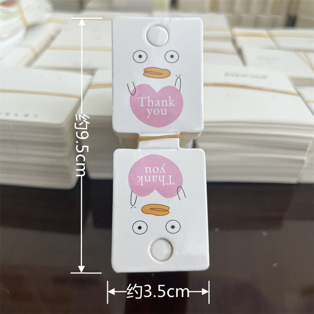 Kraft Paper Packing Tag Cards for Handmade Hair Jewelry Display Cute Bear Cat Face Stamp Paper Hairband Hanging Price Tag