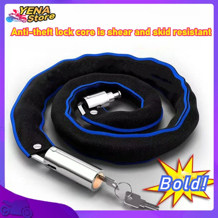 Motorcycle Bike Heavy duty security lock 60/65/80/85cm metal anti-theft mountain bike Road motorcycle scooter padlock with key