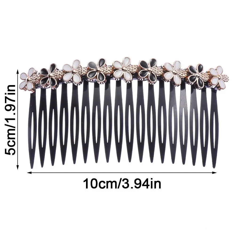 20 Teeth Women's Fashion Headwear Hairband Hair Clip Inserted Hair Comb Rhinestone Buttons Bangs Hairpins