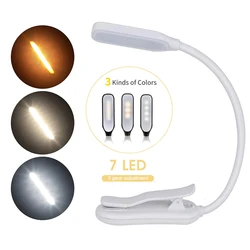 Rechargeable Mini LED Book Light with 3 - Level Adjustable Warm to Cool White, Flexible Clip - On Design (Dimmable)