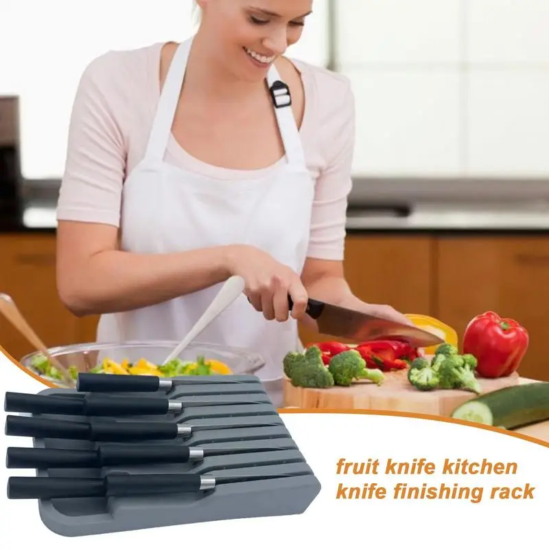 Knives Drawer Organizer Cutter Block Organizer Cutlery Slot Kitchen Drawer Cutter Holder Kitchen Counter