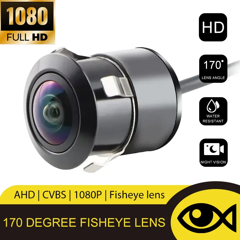 AHD1080P car front and rear view reversing camera 170&deg; fisheye lens full HD night vision vehicle reversing camera CVBS