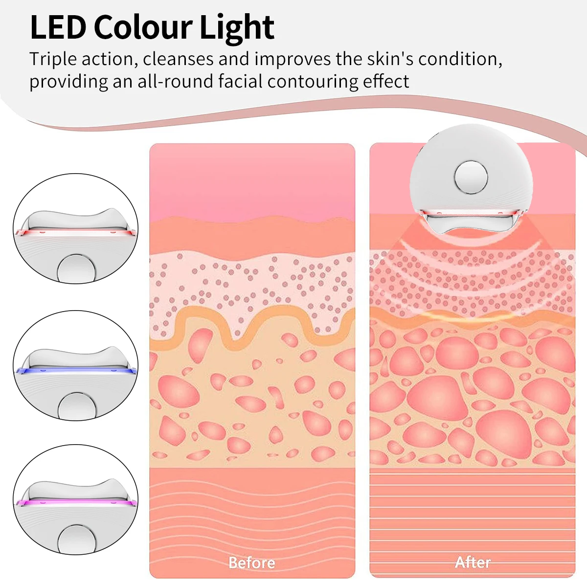 Ems Facial Massager Microcurrent Facial Device Beauty Instrument Led Hot Compress Face Lifting Tightening Machine Gua Sha Device