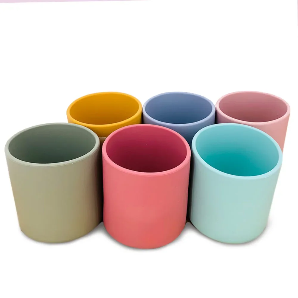 Silicone Cups Drinking Cup Feeding Cup Baby Learn To Drink Cup Kids Feeding Cup Infant Toddler Tableware Drinking BPA Free Food Grade Heat-Resistant Silicone