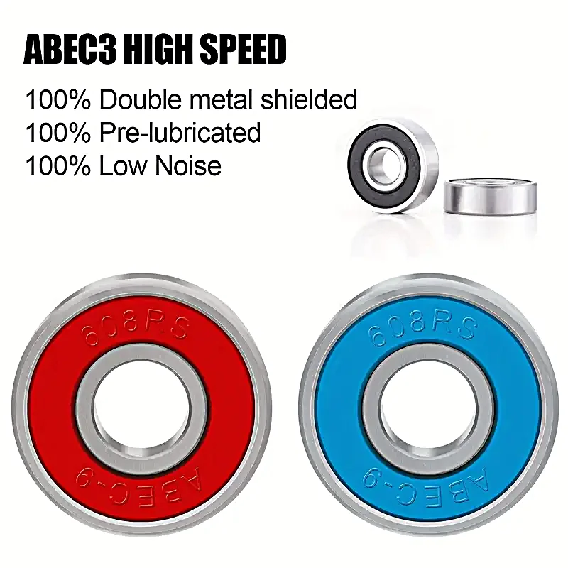 5/10pcs ABEC-9 Carbon Steel Deep Groove Ball Bearings for Longboard Skates Roller Skates Frictionless Miniature M 608RS Bearings