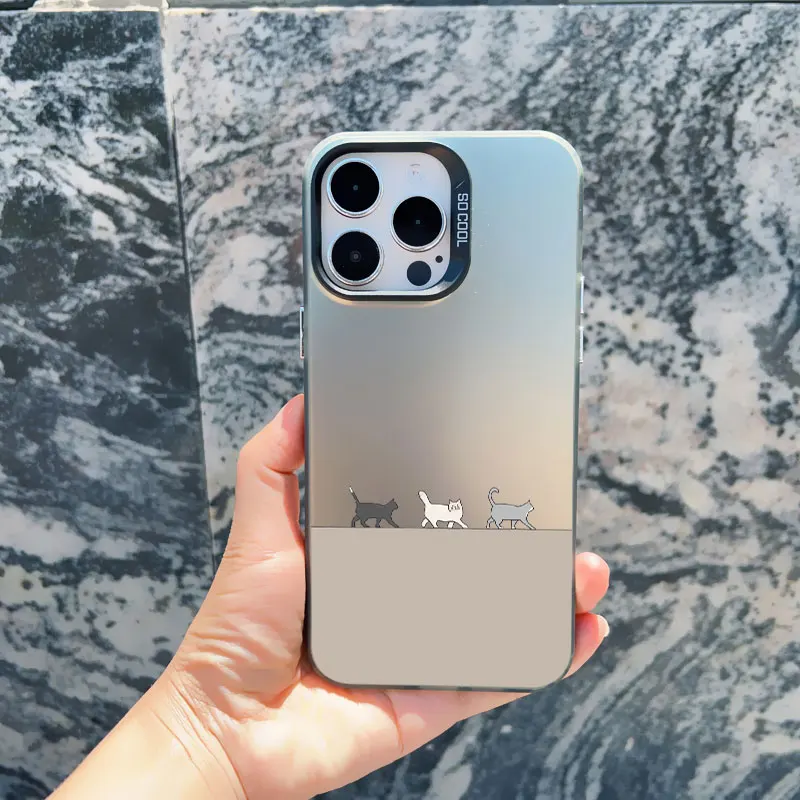 Gestapelte Katzen-Handyhülle für iPhone 17 16 15 14 Pro Max 13 Mini 12 11 Pro Max 15 14 Plus Laser-Cover Mädchen Süße Geschenke Handyhüllen – Detail 6