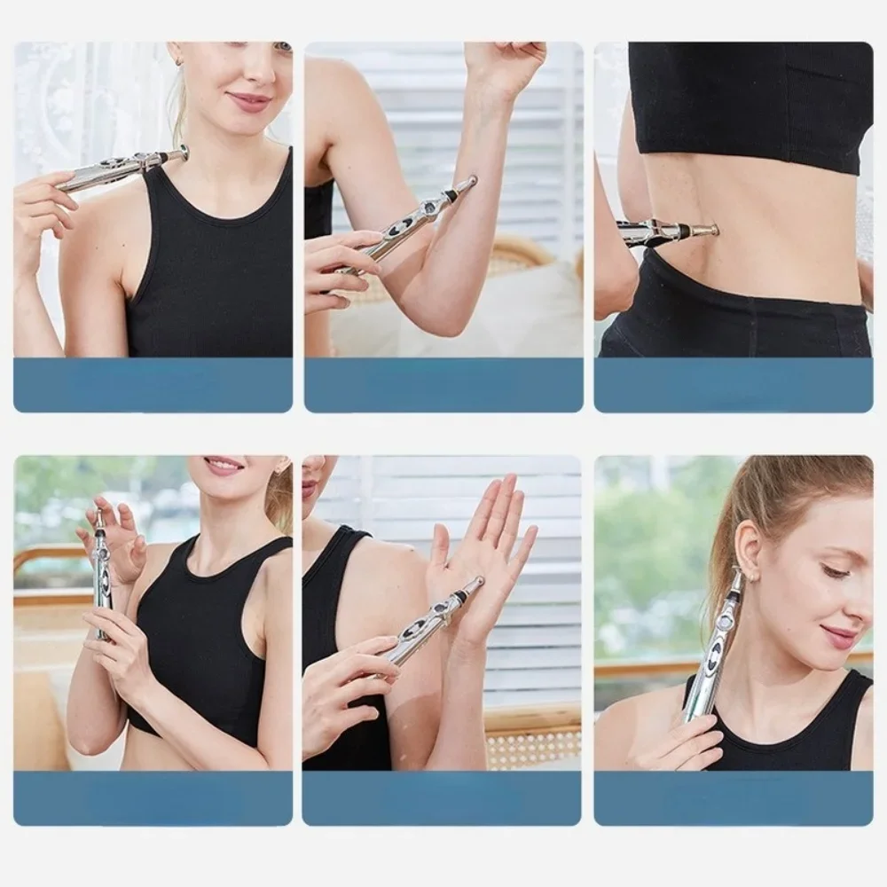 Electric Acupuncture Point Massage Pen, Meridian Energy Massage Pen Pain Relief Therapy Back Neck Face Beauty Roller Device