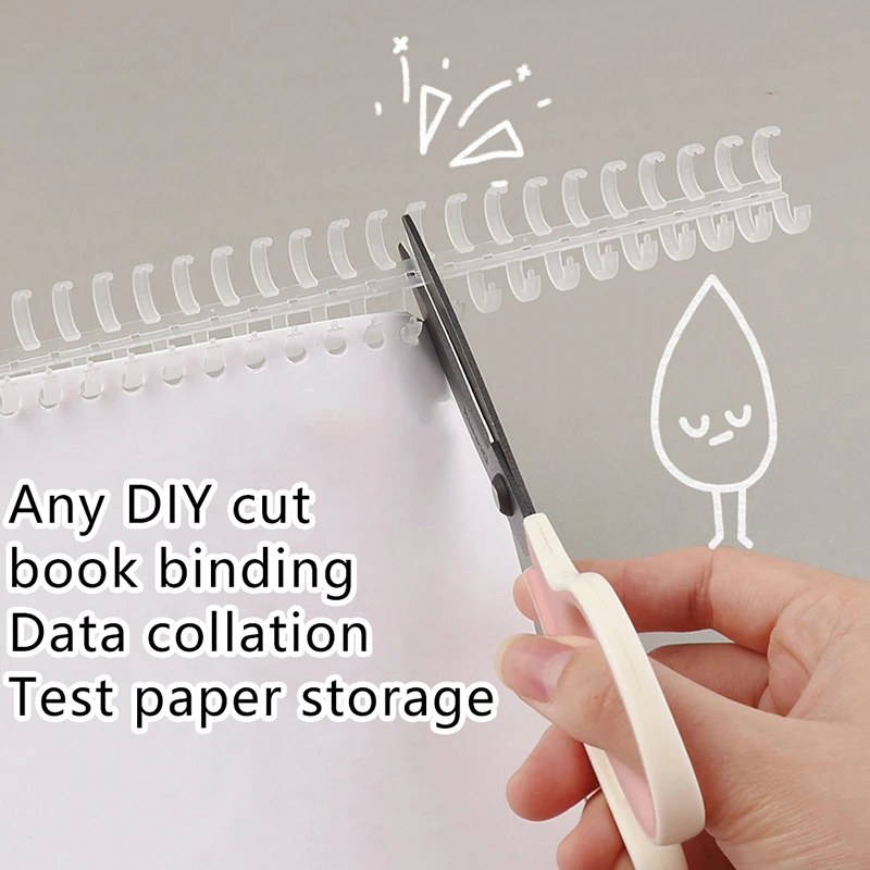 30 Holes 12mm/22mm Loose-leaf Plastic Binding Ring Spring Spiral Rings Binder Strip DIY For A4 Paper Notebook Stationery plastic binding rings loose leaf binding coil