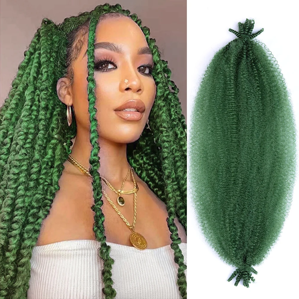 Pre-Separated Springy Afro Twist Hair Synthetic Marley Twist Braiding Hair Soft Locs 8-24 Inch Kinky Afro Twist Hair Extensions