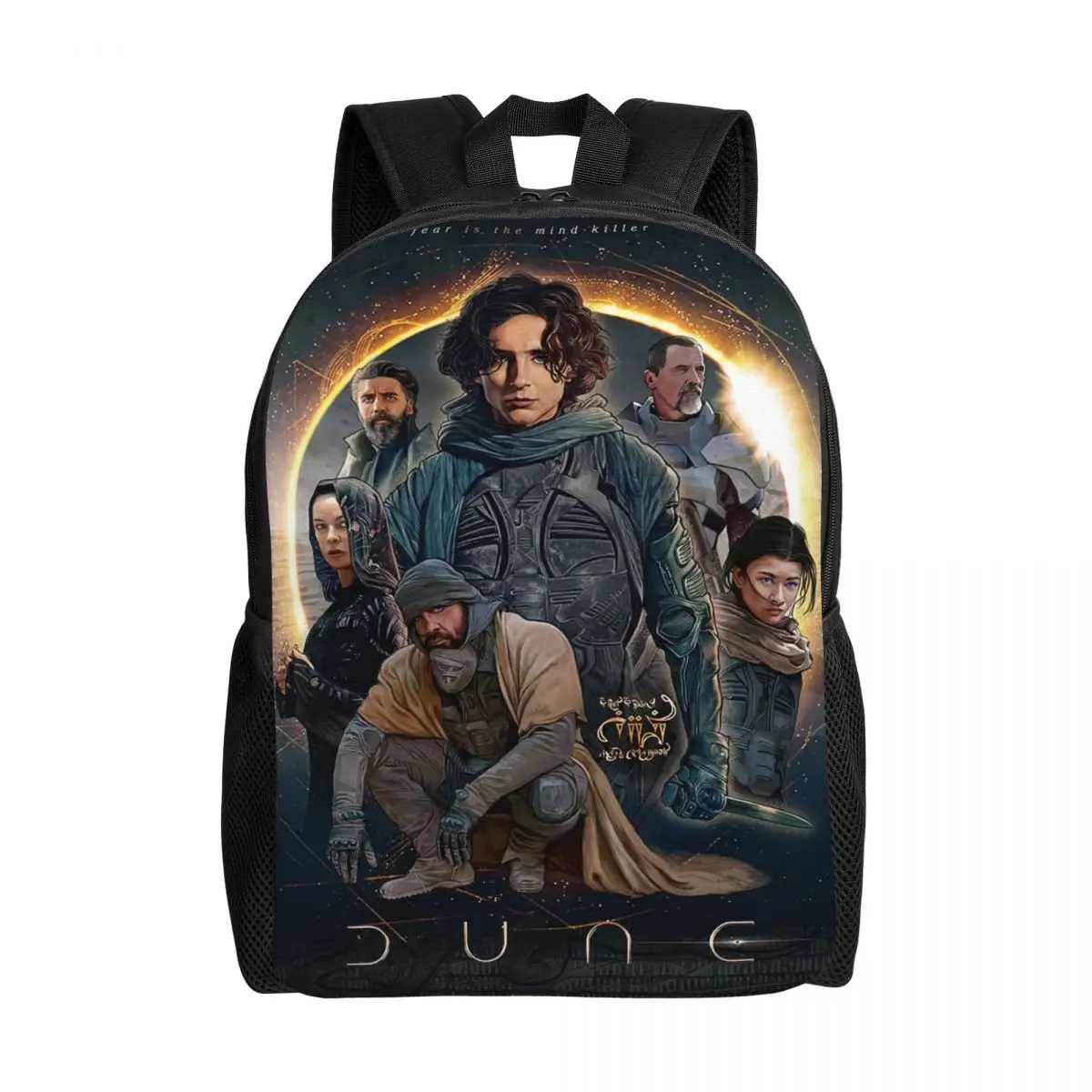 

Sci-Fi Movie Dune Poster Backpack for Women Men College School Students Bookbag Fits 15 Inch Laptop Timothee Chalamet Bags