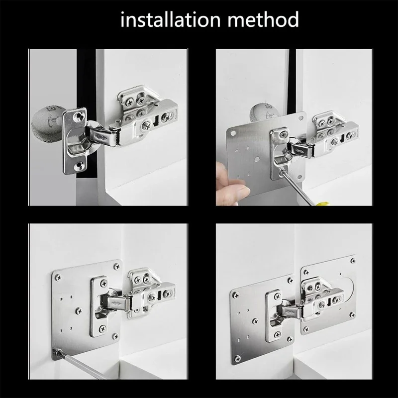 4 Pieces Hinge Repair Plate Cabinet Repair Bracket for Protecting Wooden Cabinet Cupboard Door Stainless Steel Dropshipping