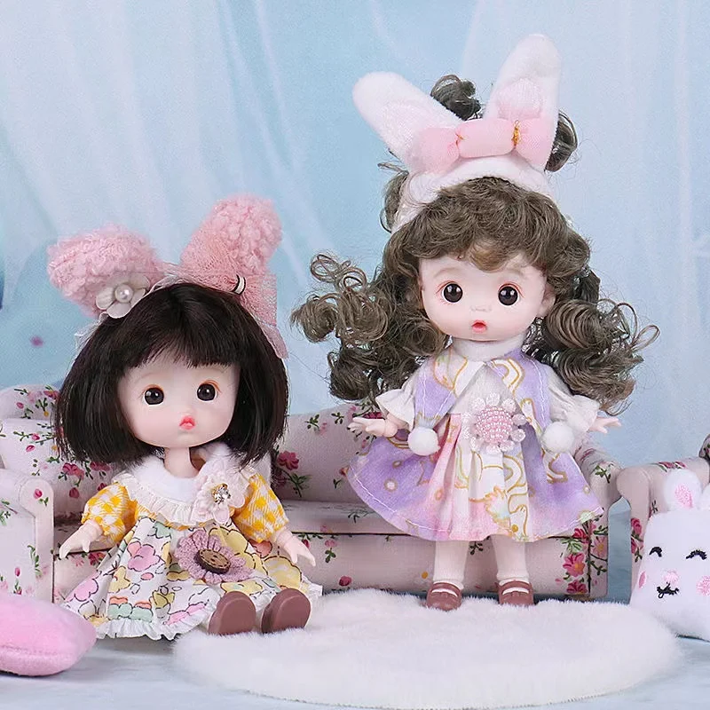 12cm New Cute 1/12 Doll Bjd Doll with Clothes Makeup Little Princess Doll Girl Dress Up Toys Birthday Gifts