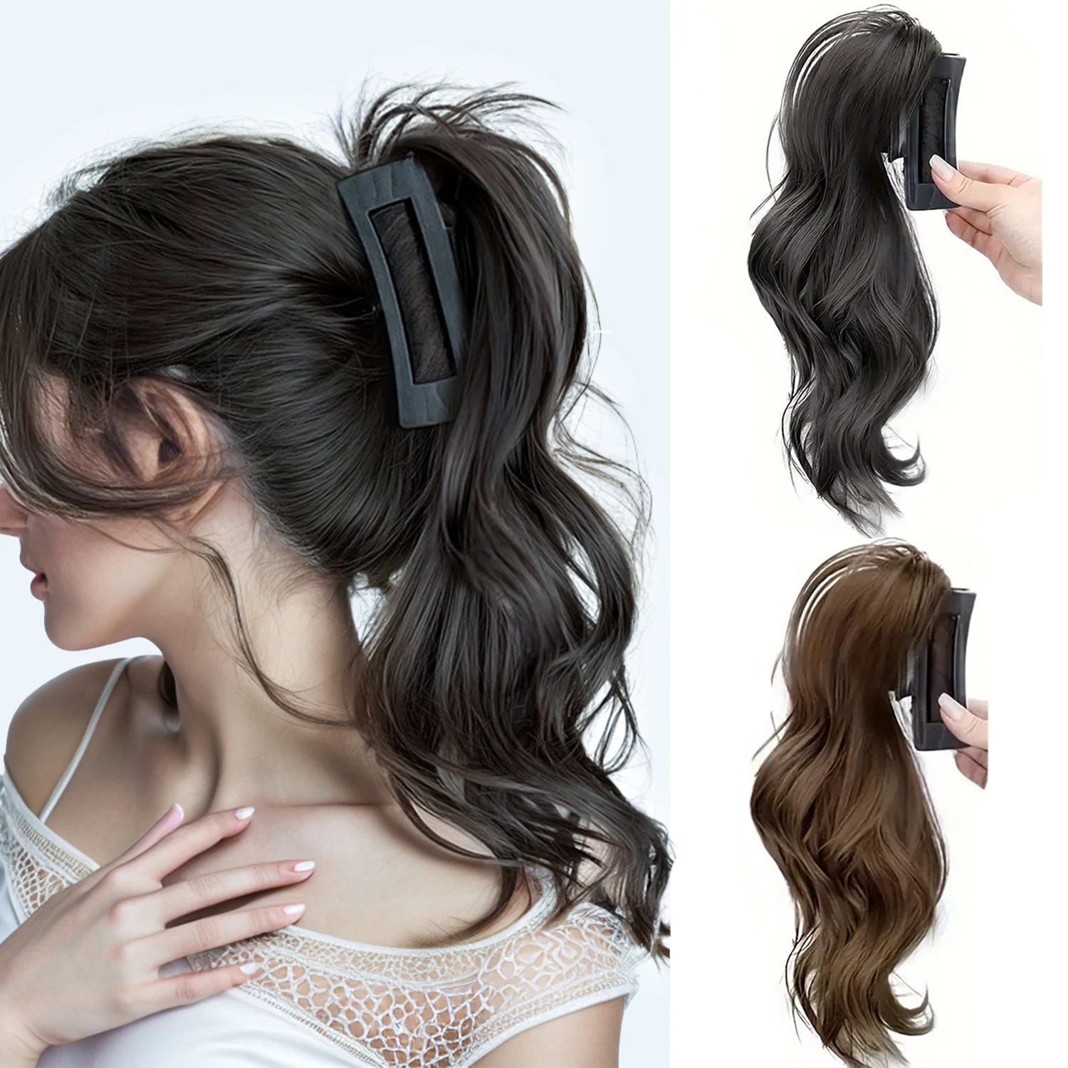 Claw Ponytail Long Curly Wavy Ponytail Extensions Synthetic Clip In Hair Extensions For Daily Use clip in ponytail hair extension synthetic ponytail clip in ponytail extensions