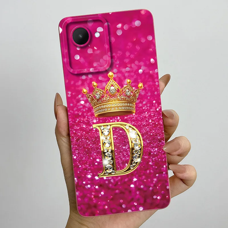 Crown Letters Soft Case with Camera Protection - Stylish Back Cover