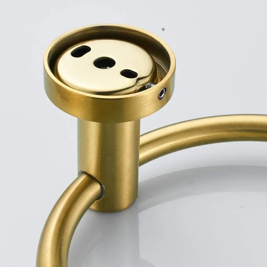 Description Picture 5 of item1PC Brushed Golden Bathroom Hanging Towel Ring Holder Industrial Wall Mounted Towel Stainless Steel StorageTowel Hardware Tools