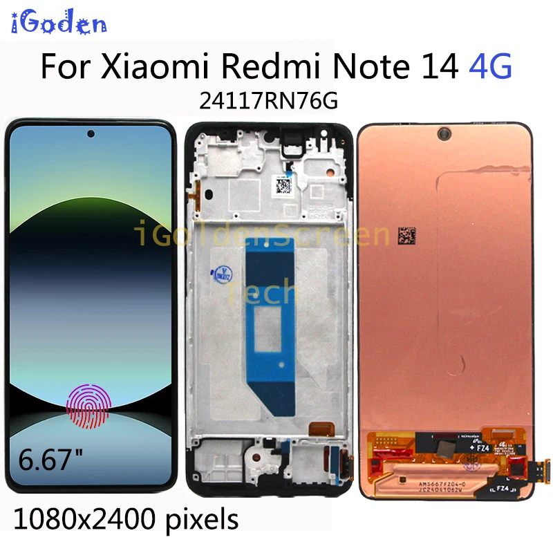Pantalla De Cristal Para Xiaomi Redmi Note 14 4G 24117RN76G - Repuestos Fuentes