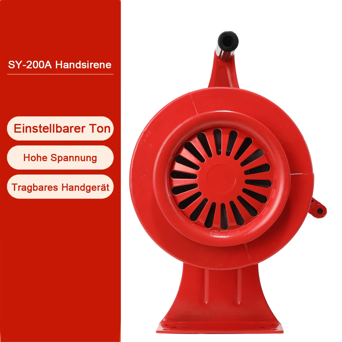 Air Raid Alarm Air Raid Siren Hand Crank Siren Aluminium Alloy 120dB Alarm Air Raid Tornado Siren Horns Alarm for Emergency