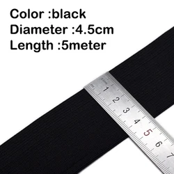 Elastic Band - Heavy Stretch Knit for Sewing and Waistbands (White/Black, 5 Meters, 10 - 60mm Width) (45mm Black 5Meter)