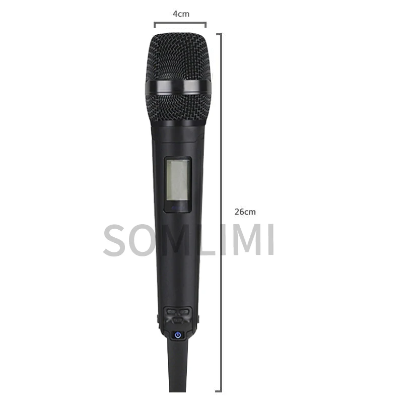 SOMLIMI 500-599MHz UHF SKM9100/SKM9000 Stage Performance Home KTV Professional Dual Wireless Microphone Dynamic Material Metal