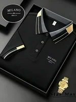 Polo homme luxe à manches courtes avec broderie cheval, style Milan, t-shirt décontracté été, vêtements de marque pour homme d'affaires 4