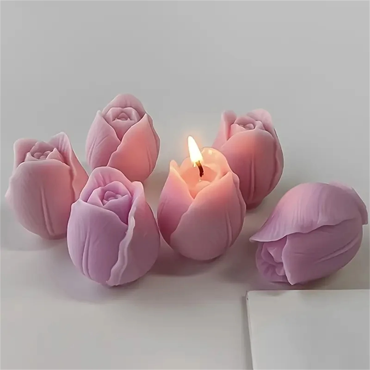 Elegant Tulip & Rose 3D Silicone Floral Mold – Perfect for Scented Candle and Soap Crafting
