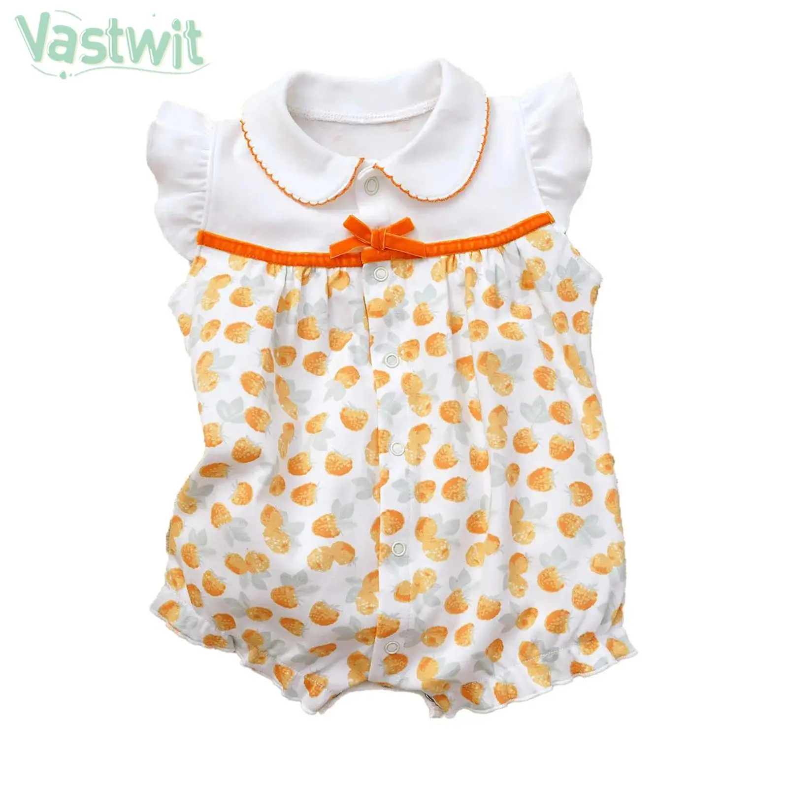 

Комбинезон для новорожденных девочек, мягкий хлопковый боди с коротким рукавом и милым мультяшным принтом, костюм для ежедневного крещения, фотосессии на день рождения